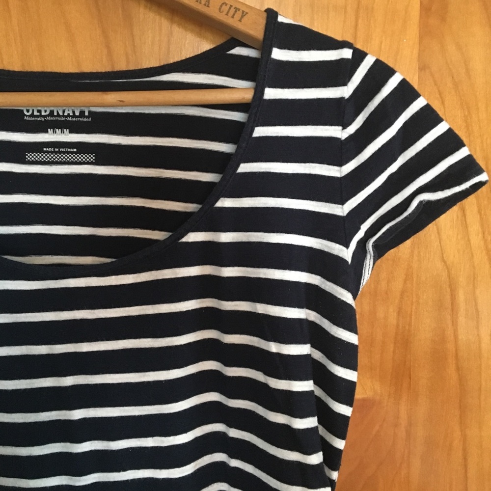 Blue and White Stripe Maternity Top